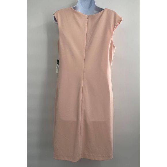 NWT Lauren Ralph Lauren Rose Mist Keyhole Crepe Sheath Dress Size 10 - Picture 8 of 9